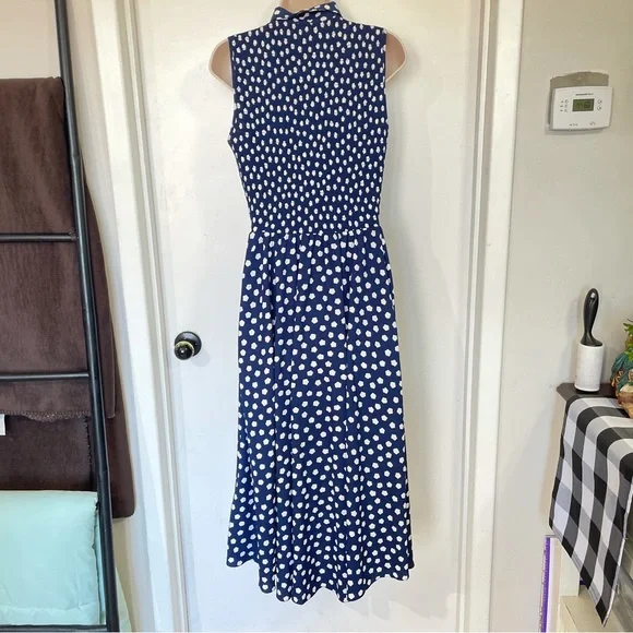 Kate Spade California Dreaming Cloud Dot Midi Dress Blue White Womens 6 - Picture 7 of 11
